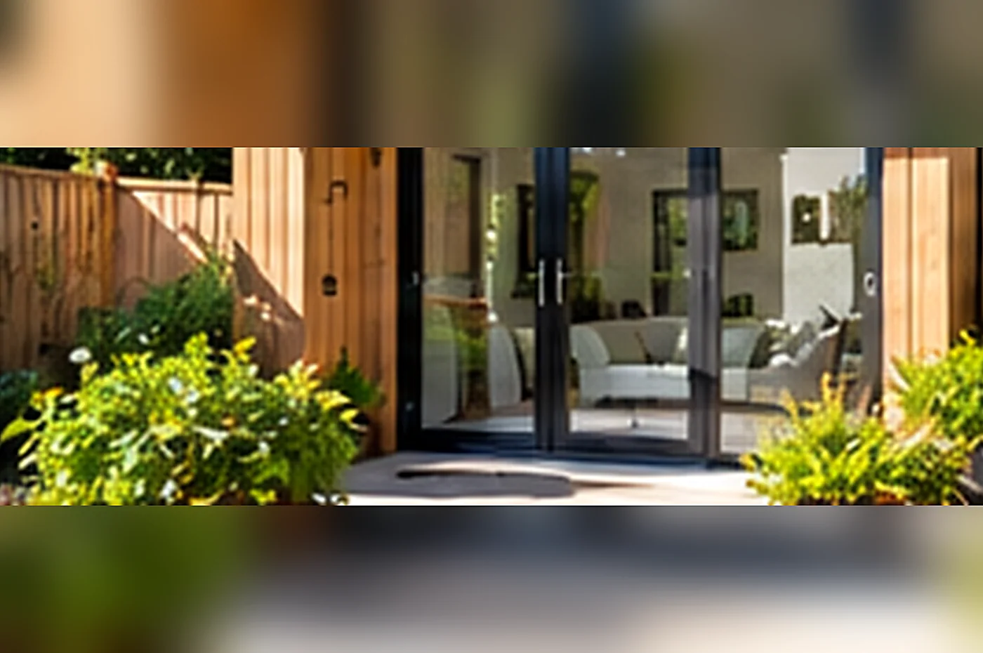 garden room boundary rules - small timber garden office with glazed doors near a timber boundary fence